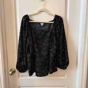 a new day Black and White Patterned Blouse